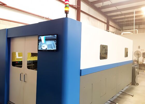 완전히 폐쇄 된 고전력 섬유 레이저 절단 기계 교환 테이블 3KW-20KW
